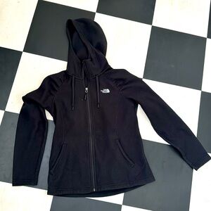 Black zip up fleece. The north face.